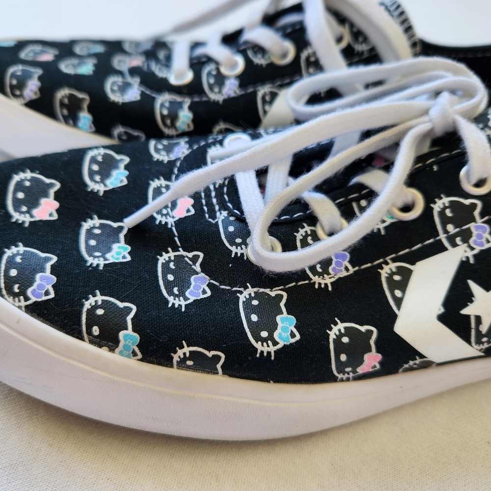 Converse Hello Kitty Print Collab Chuck Taylor Low Sneakers Black Cute Cat 7 - Picture 5 of 16
